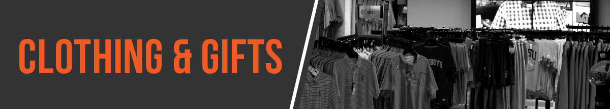 Clothing & gifts banner Clothing & gifts banner